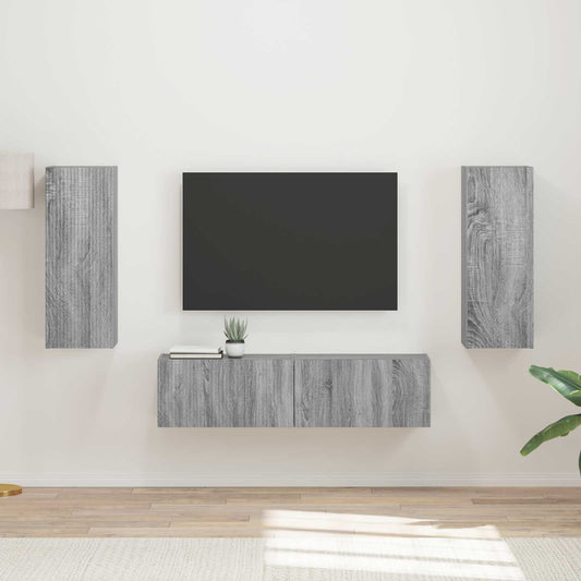 TV Cabinet Set 2 pcs Grey Sonoma Engineered Wood