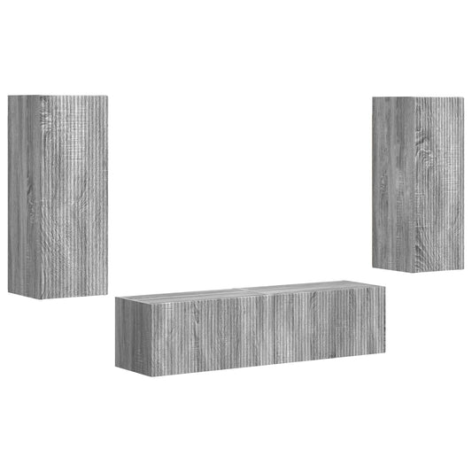 TV Cabinet Set 2 pcs Grey Sonoma Engineered Wood