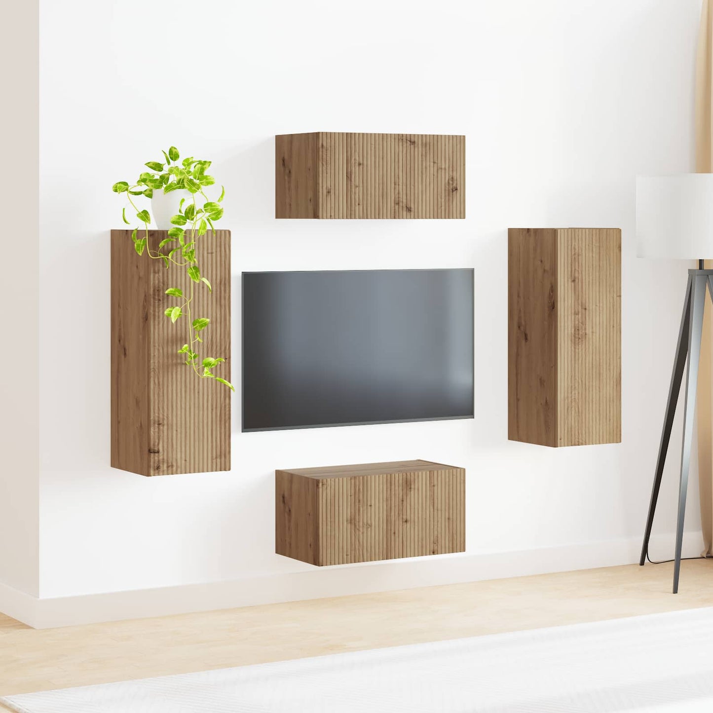 TV Cabinet Set 2 pcs Artisan Oak Engineered Wood