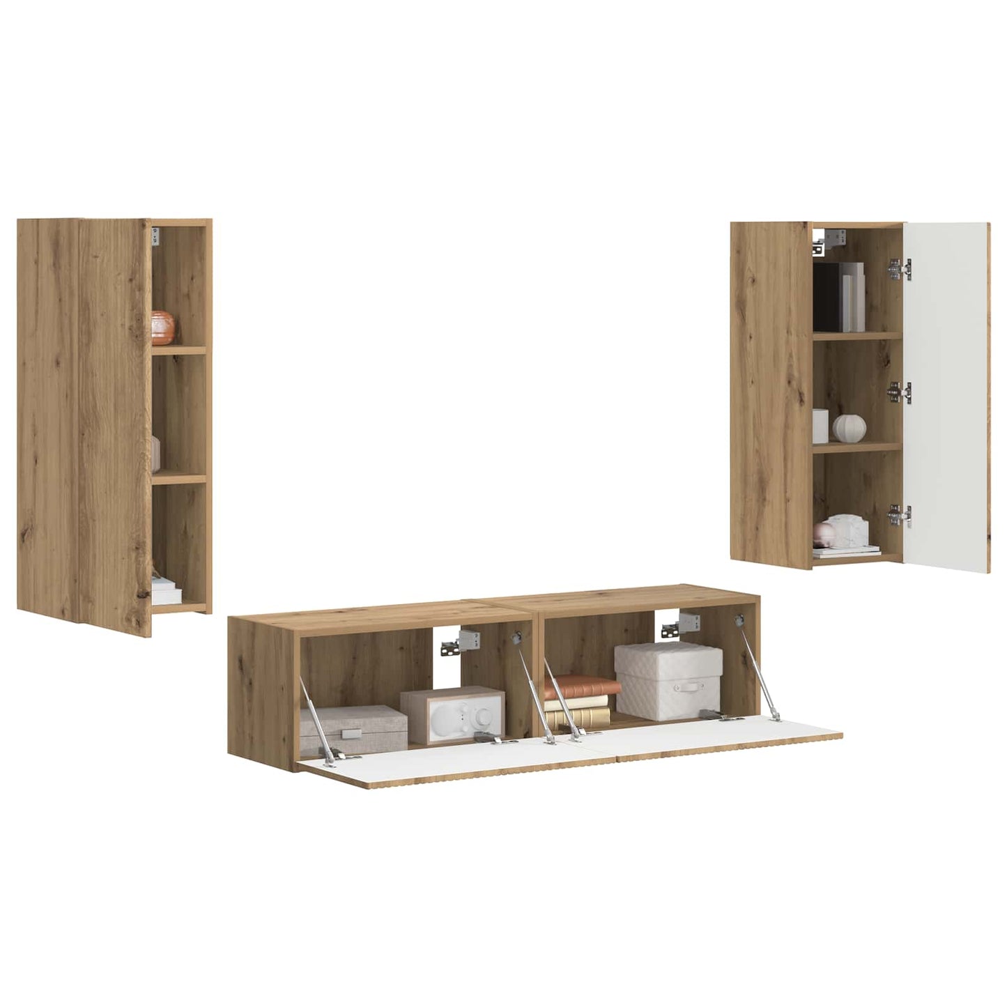 TV Cabinet Set 2 pcs Artisan Oak Engineered Wood