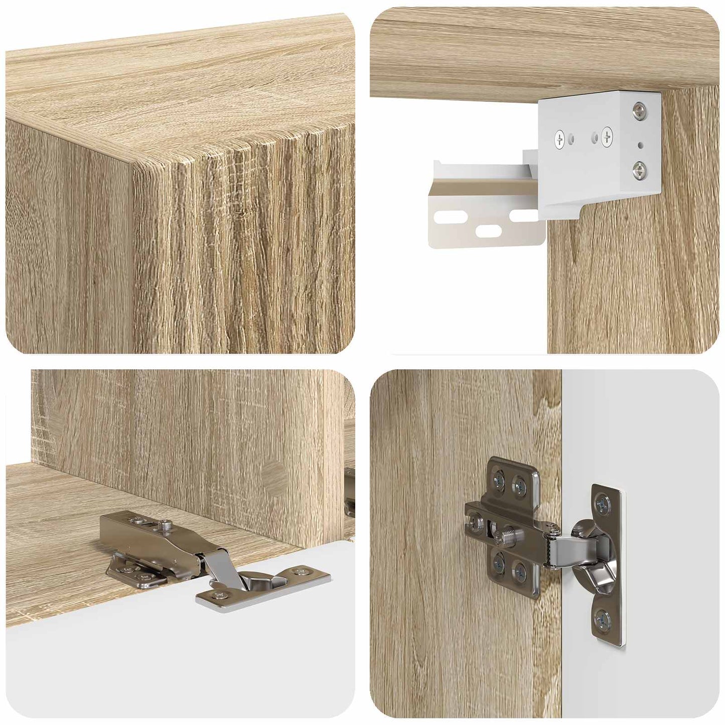 TV Cabinet Set Wall-mounted 3 pcs Sonoma Oak Engineered Wood