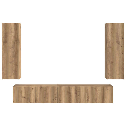 TV Cabinet Set 3 pcs Artisan Oak Engineered Wood