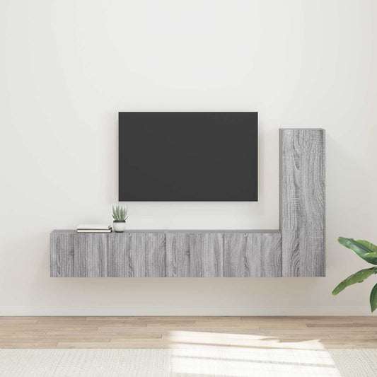 TV Cabinet Set 3 pcs Grey Sonoma Engineered Wood