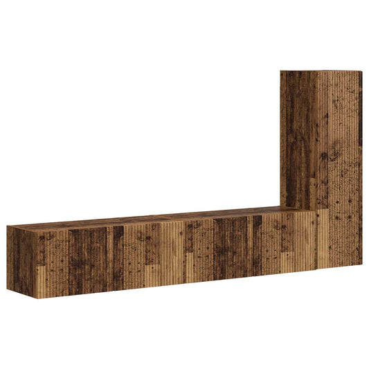 TV Cabinet Set 3 pcs Old Wood Engineered Wood