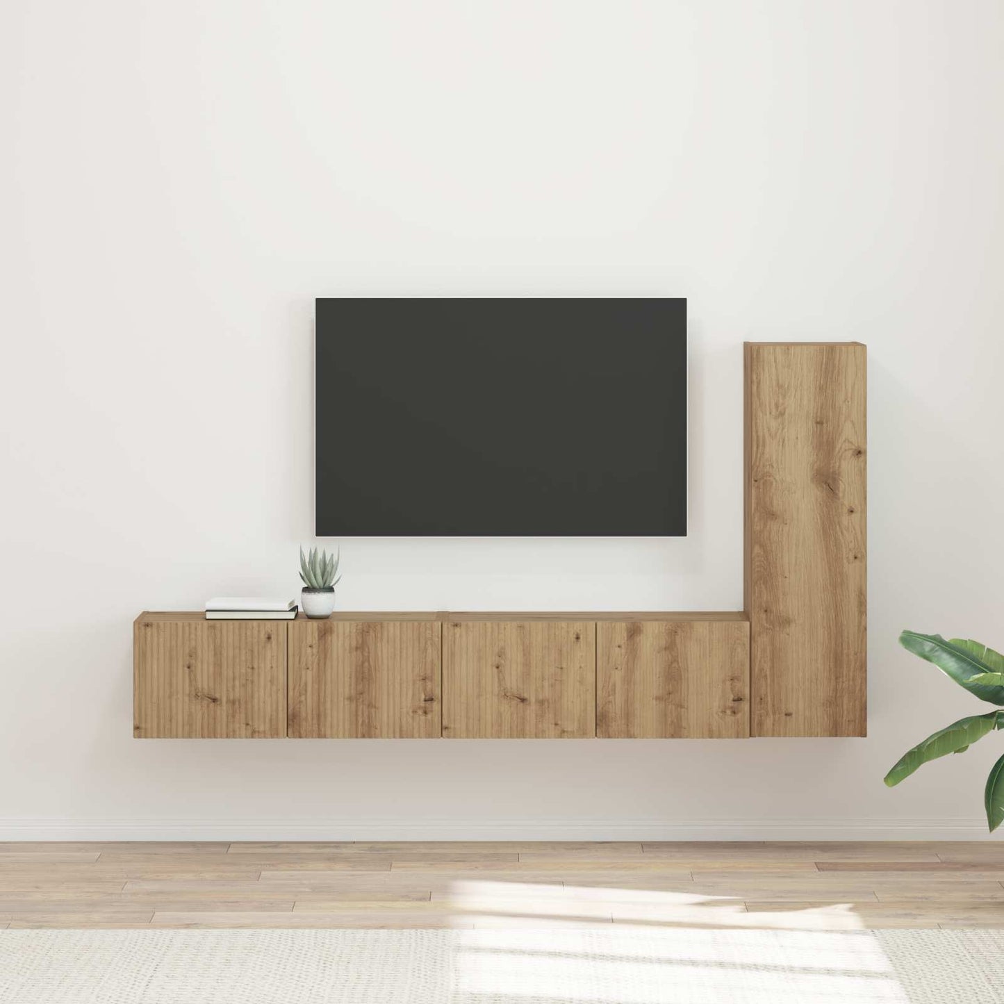 TV Cabinet Set 3 pcs Artisan Oak Engineered Wood