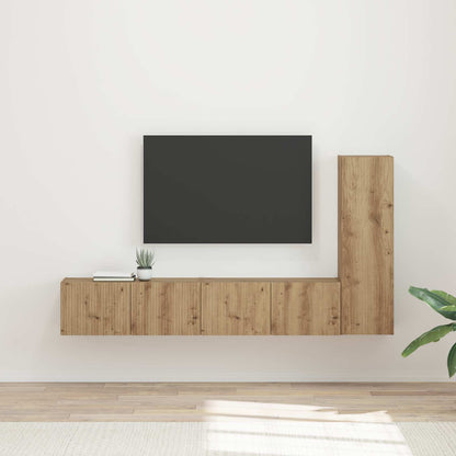 TV Cabinet Set 3 pcs Artisan Oak Engineered Wood