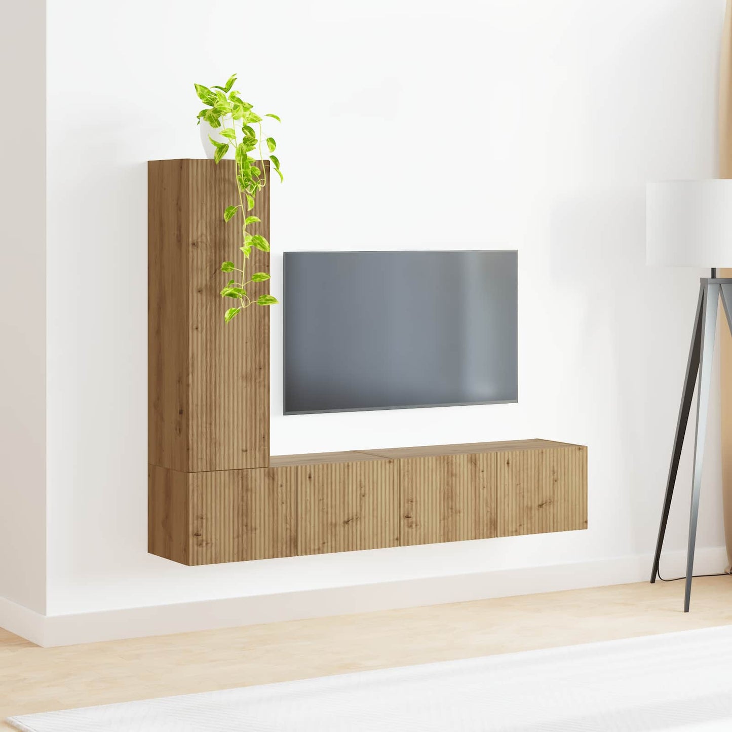 TV Cabinet Set 3 pcs Artisan Oak Engineered Wood