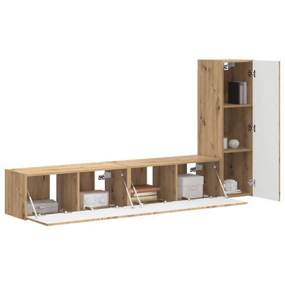 TV Cabinet Set 3 pcs Artisan Oak Engineered Wood