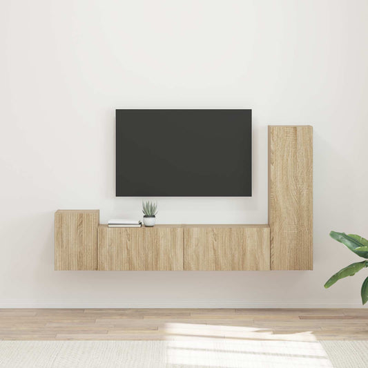 TV Cabinet Set 4 pcs Sonoma Oak Engineered Wood