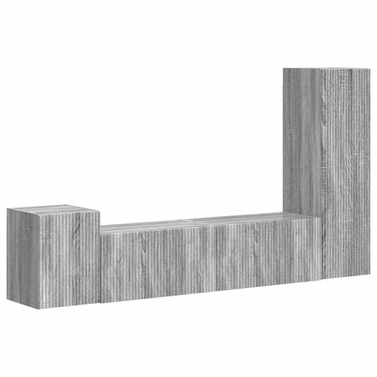 TV Cabinet Set 4 pcs Grey Sonoma Engineered Wood