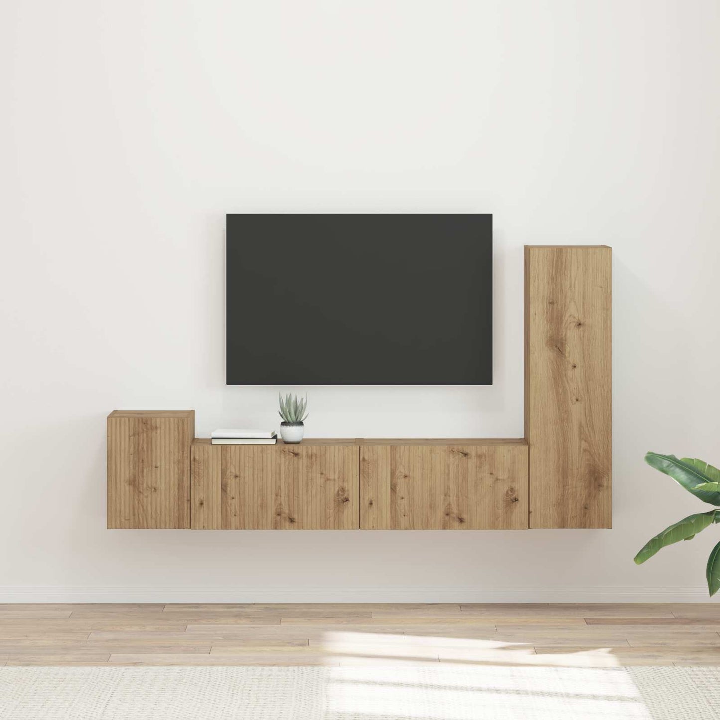 TV Cabinet Set 4 pcs Artisan Oak Engineered Wood