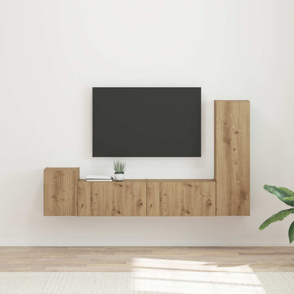 TV Cabinet Set 4 pcs Artisan Oak Engineered Wood