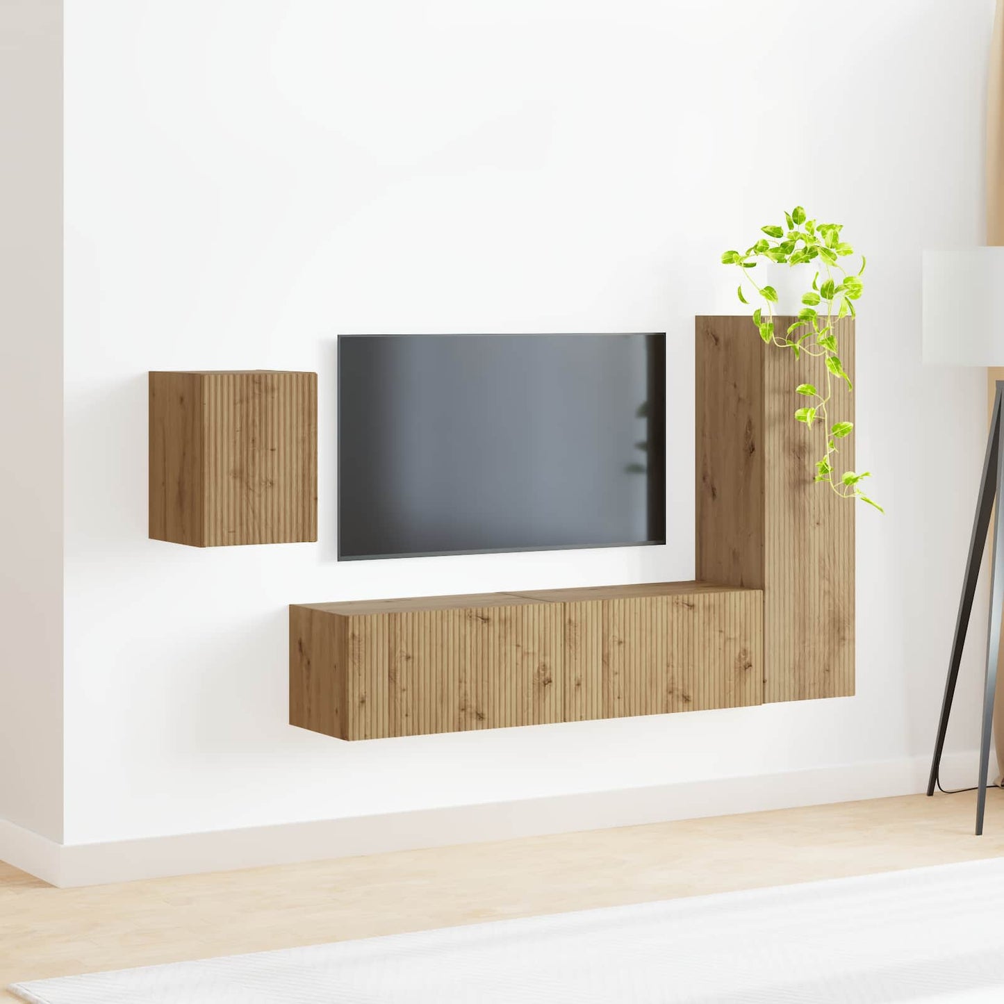 TV Cabinet Set 4 pcs Artisan Oak Engineered Wood