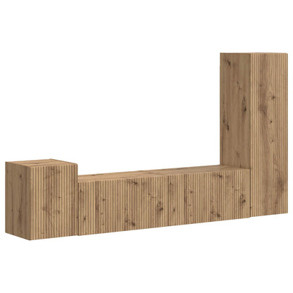 TV Cabinet Set 4 pcs Artisan Oak Engineered Wood