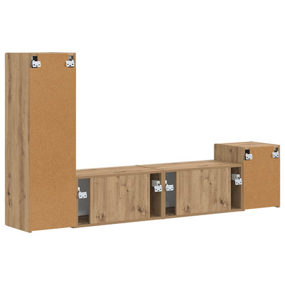 TV Cabinet Set 4 pcs Artisan Oak Engineered Wood