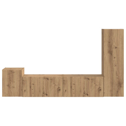 TV Cabinet Set 4 pcs Artisan Oak Engineered Wood