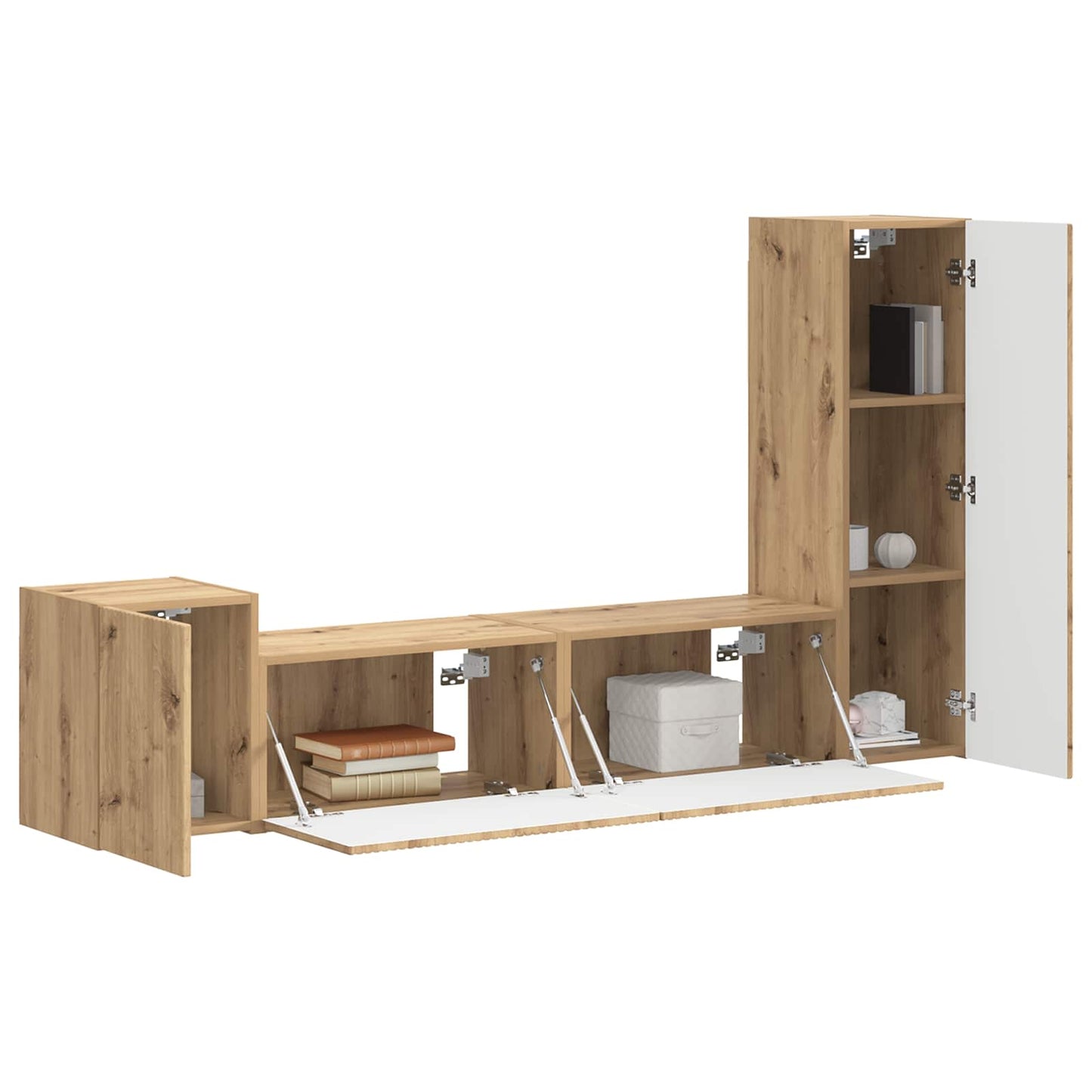 TV Cabinet Set 4 pcs Artisan Oak Engineered Wood