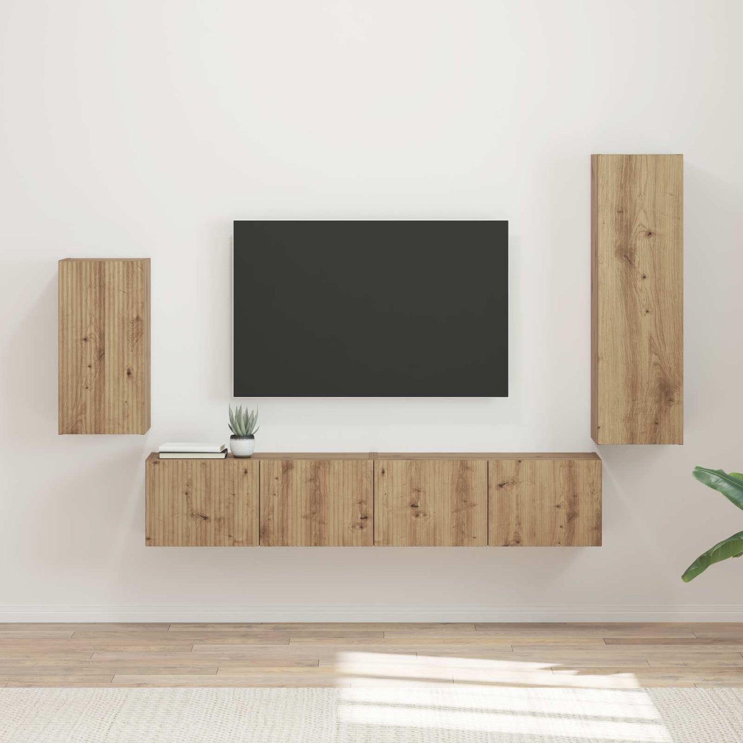 TV Cabinet Set 4 pcs Artisan Oak Engineered Wood
