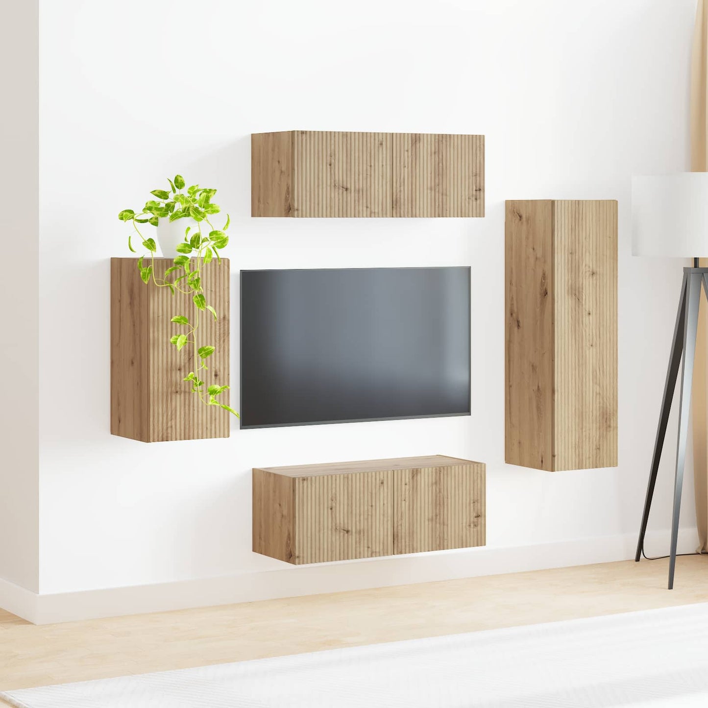 TV Cabinet Set 4 pcs Artisan Oak Engineered Wood