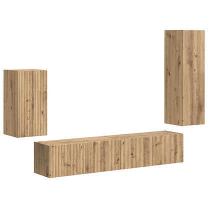 TV Cabinet Set 4 pcs Artisan Oak Engineered Wood