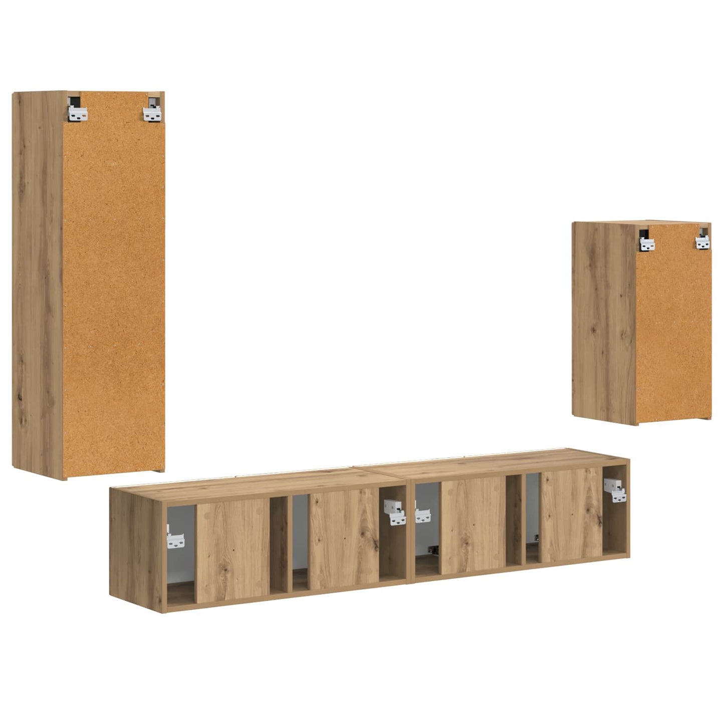 TV Cabinet Set 4 pcs Artisan Oak Engineered Wood