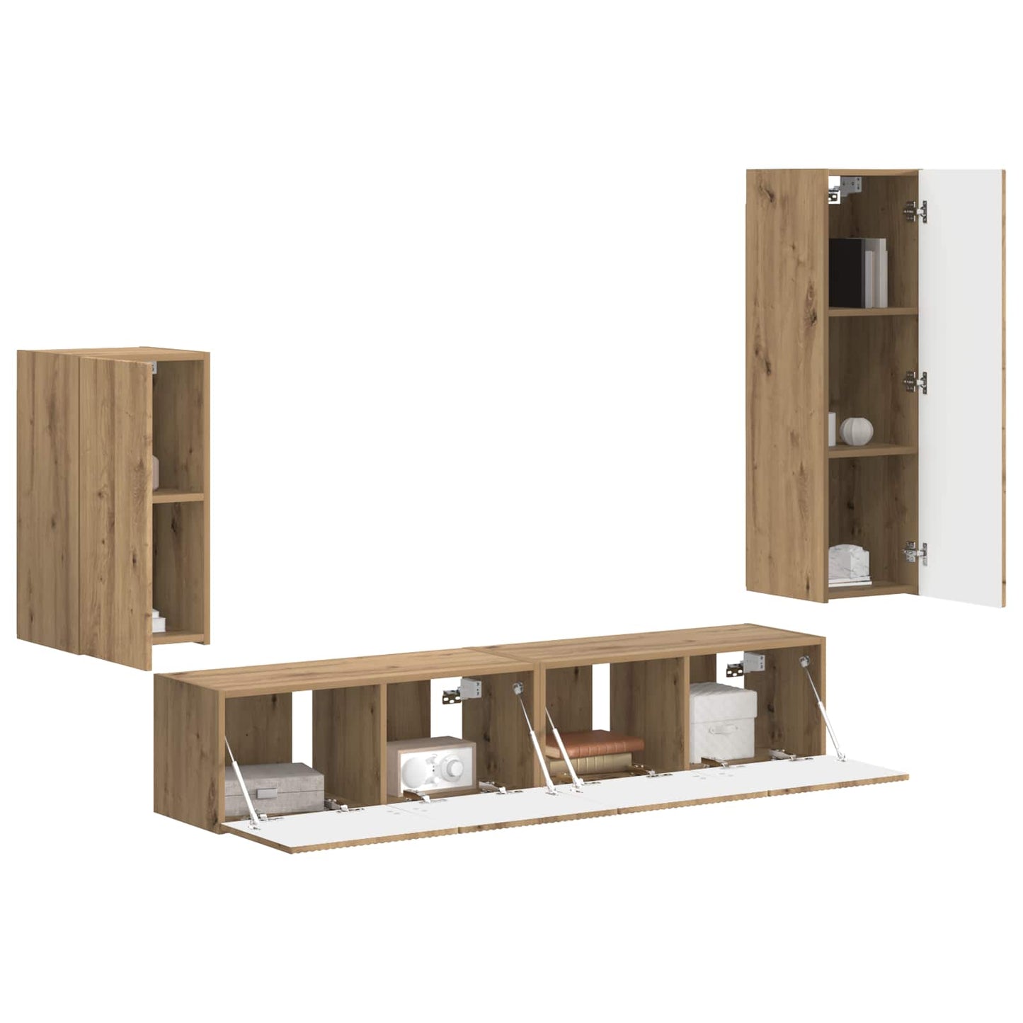 TV Cabinet Set 4 pcs Artisan Oak Engineered Wood
