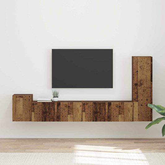 TV Cabinet Set 3 pcs Old Wood Engineered Wood