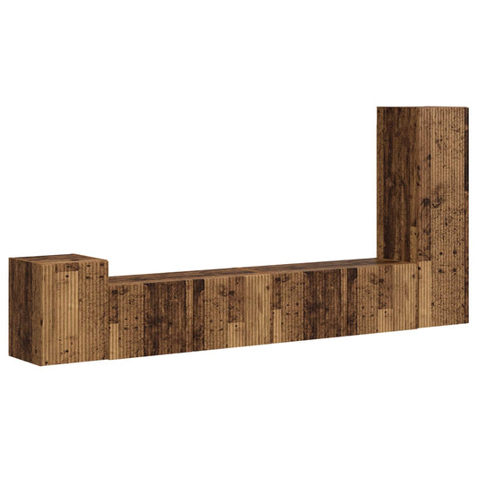 TV Cabinet Set 3 pcs Old Wood Engineered Wood