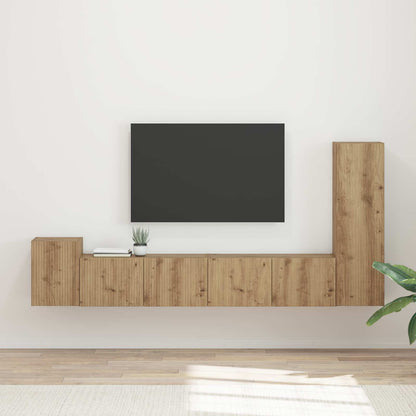 TV Cabinet Set 3 pcs Artisan Oak Engineered Wood