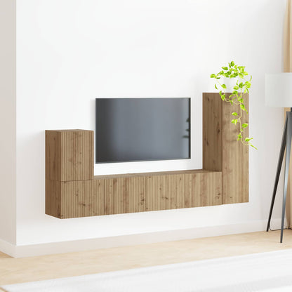 TV Cabinet Set 3 pcs Artisan Oak Engineered Wood