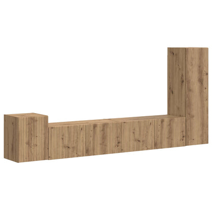TV Cabinet Set 3 pcs Artisan Oak Engineered Wood