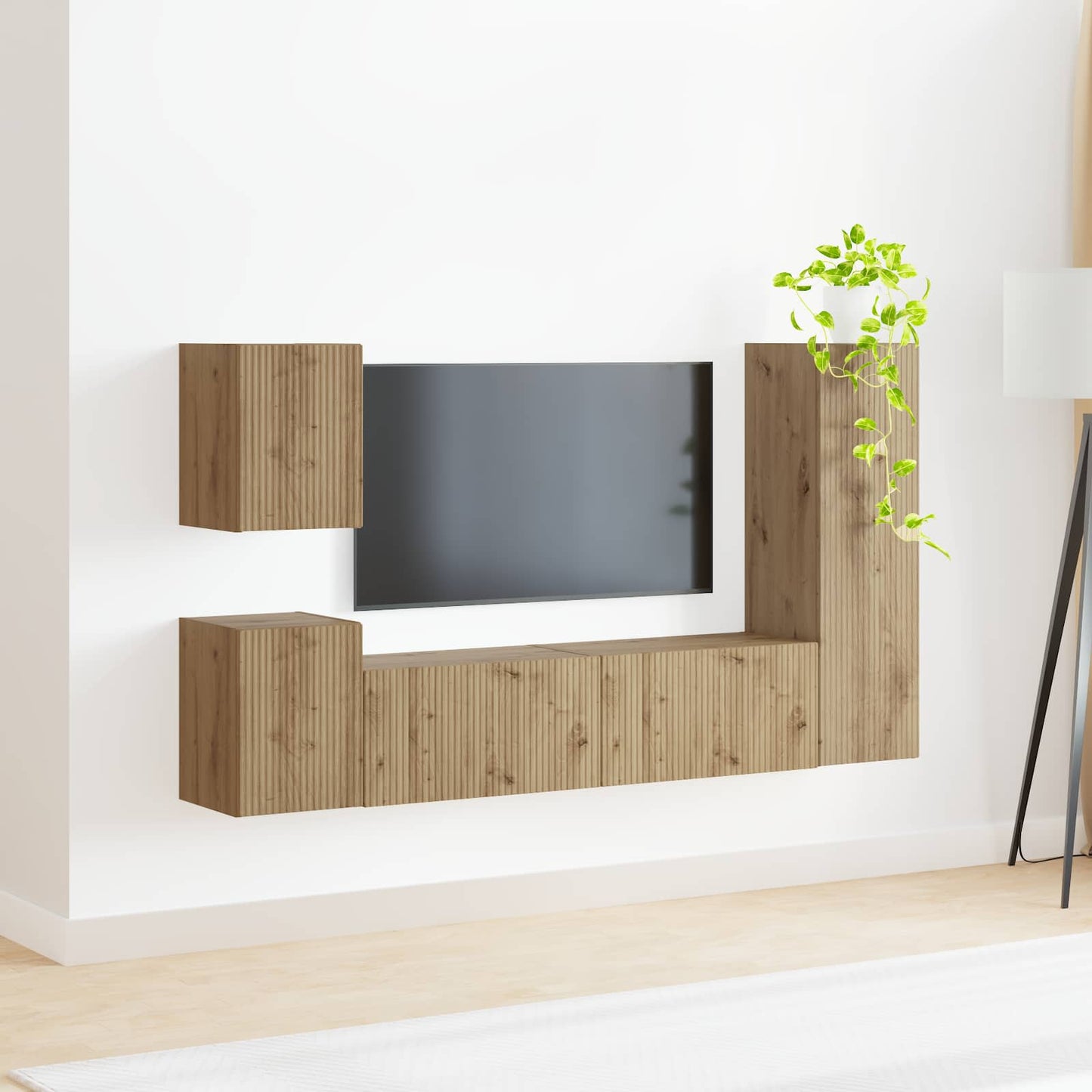 TV Cabinet Set 4 pcs Artisan Oak Engineered Wood