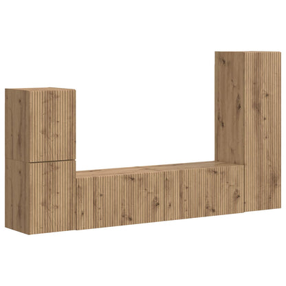 TV Cabinet Set 4 pcs Artisan Oak Engineered Wood