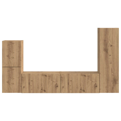 TV Cabinet Set 4 pcs Artisan Oak Engineered Wood