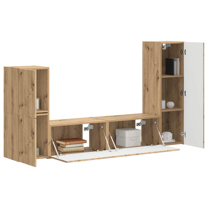 TV Cabinet Set 4 pcs Artisan Oak Engineered Wood