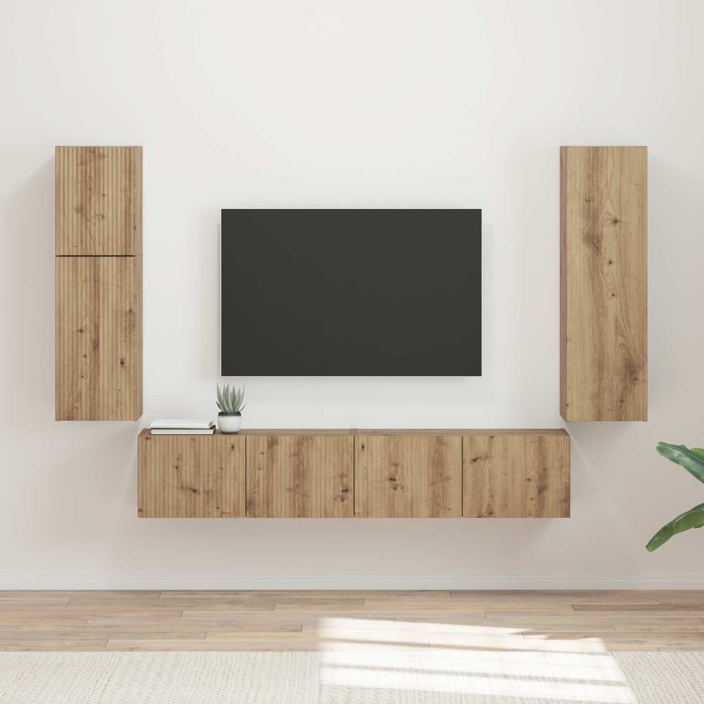 TV Cabinet Set 4 pcs Artisan Oak Engineered Wood