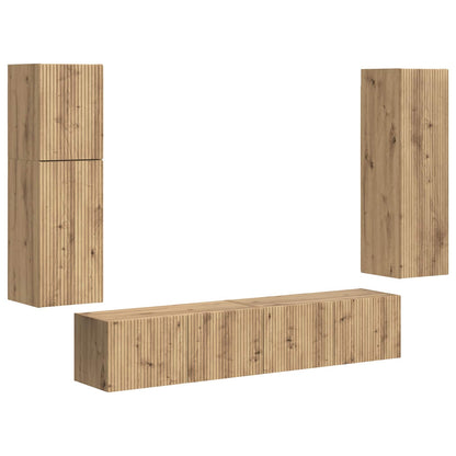 TV Cabinet Set 4 pcs Artisan Oak Engineered Wood