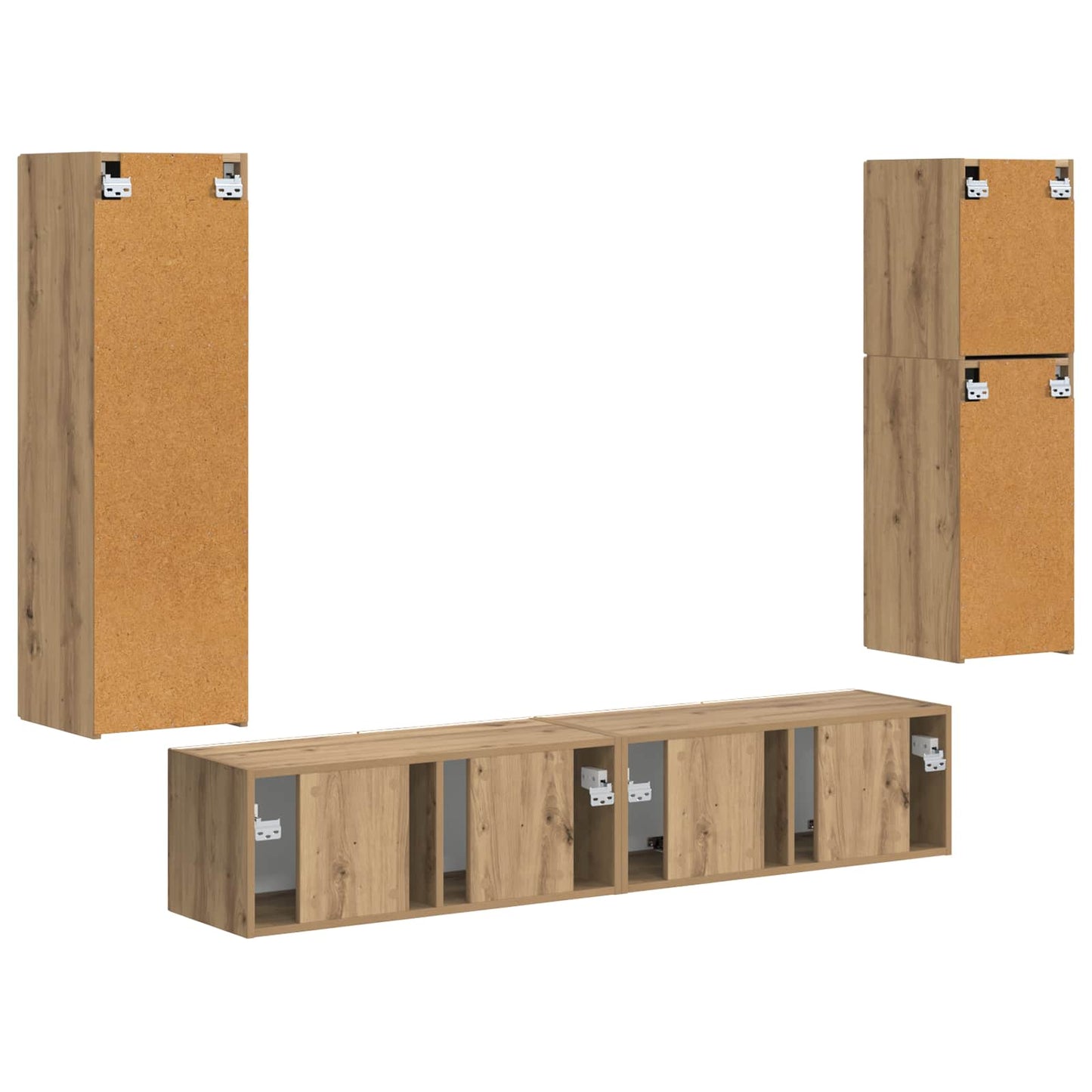 TV Cabinet Set 4 pcs Artisan Oak Engineered Wood