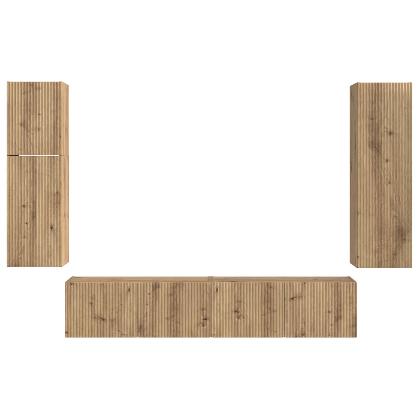TV Cabinet Set 4 pcs Artisan Oak Engineered Wood