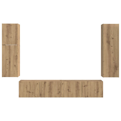 TV Cabinet Set 4 pcs Artisan Oak Engineered Wood
