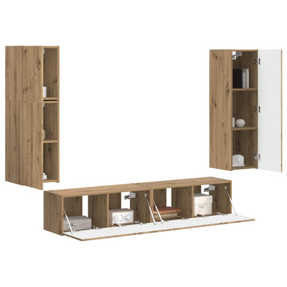 TV Cabinet Set 4 pcs Artisan Oak Engineered Wood