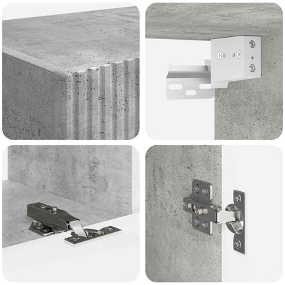 TV Cabinet Set Wall-mounted 4 pcs Concrete Grey Engineered Wood