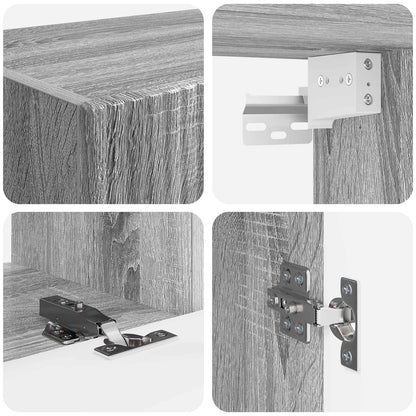 TV Cabinet Set Wall-mounted 4 pcs Grey Sonoma Engineered Wood