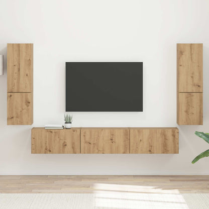 TV Cabinet Set 4 pcs Artisan Oak Engineered Wood