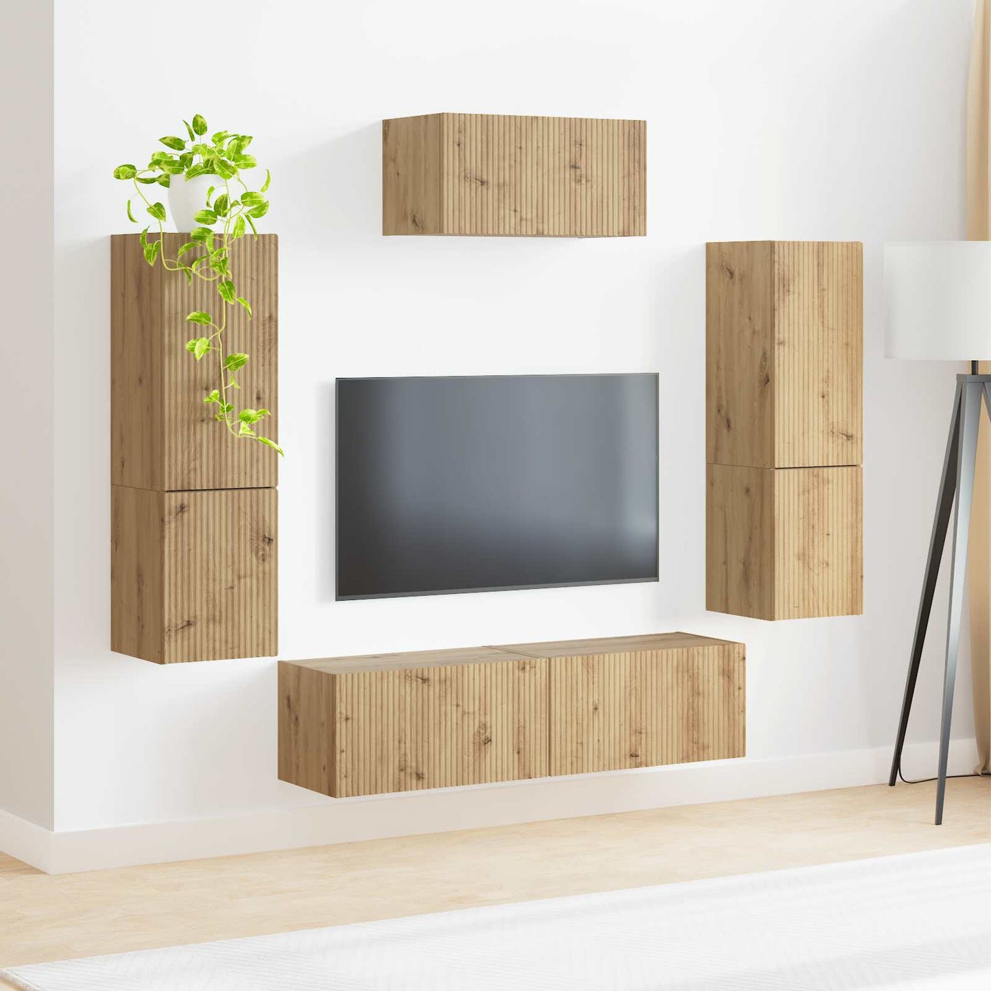 TV Cabinet Set 4 pcs Artisan Oak Engineered Wood