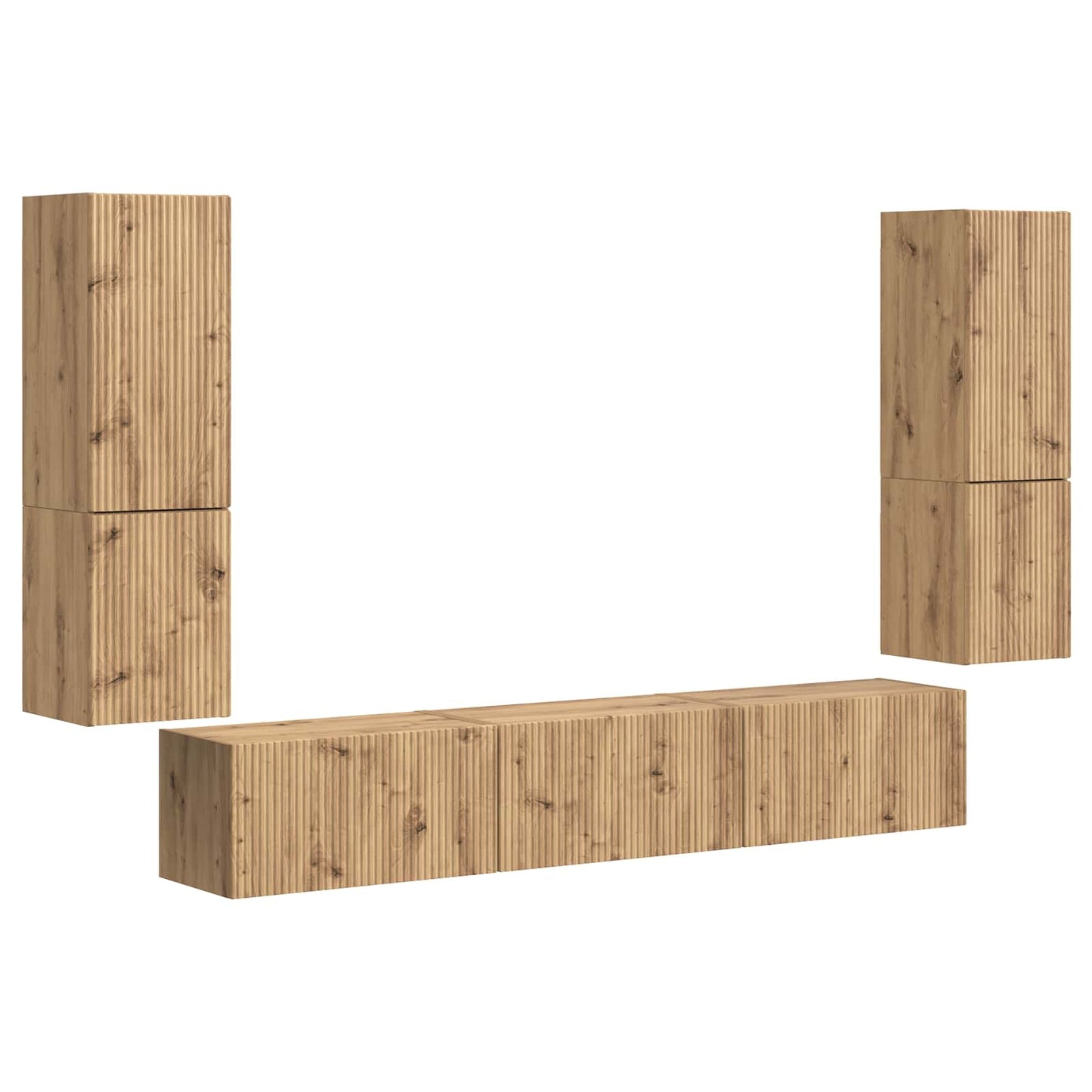 TV Cabinet Set 4 pcs Artisan Oak Engineered Wood