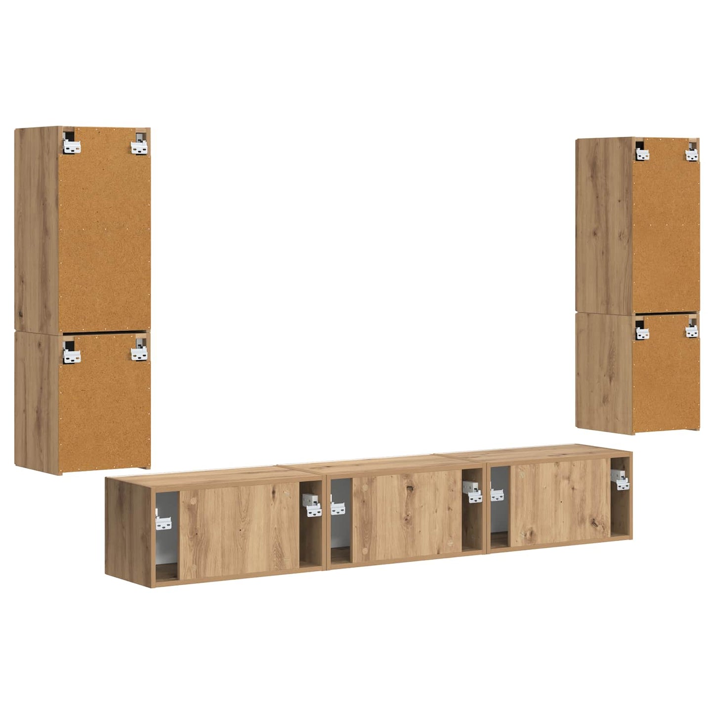 TV Cabinet Set 4 pcs Artisan Oak Engineered Wood
