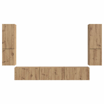 TV Cabinet Set 4 pcs Artisan Oak Engineered Wood