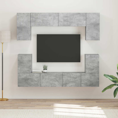 TV Cabinet Set Wall-mounted 5 pcs Concrete Grey Engineered Wood