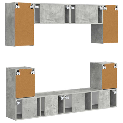 TV Cabinet Set Wall-mounted 5 pcs Concrete Grey Engineered Wood